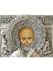 Икона Святой Николай Чудотворец, посеребрённый оклад