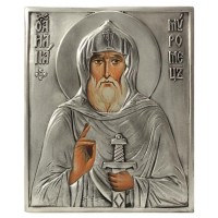 Икона Святой Илья Муромец, посеребрённый оклад