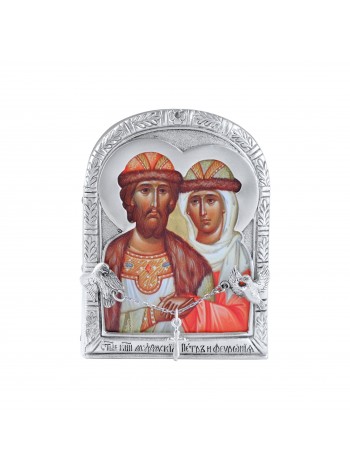 Арочная икона "Святые Петр и Феврония"