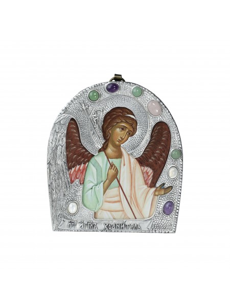 Арочная икона "Ангел Хранитель" в окладе