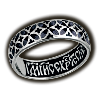 Православное кольцо "Орнамент из складывающихся в круги крестоцветов"