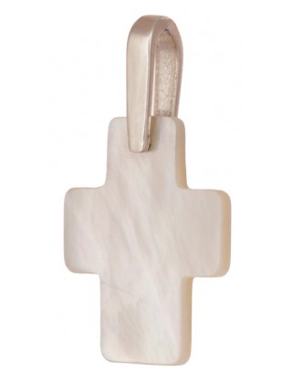 Крест малый с перламутровой подвеской